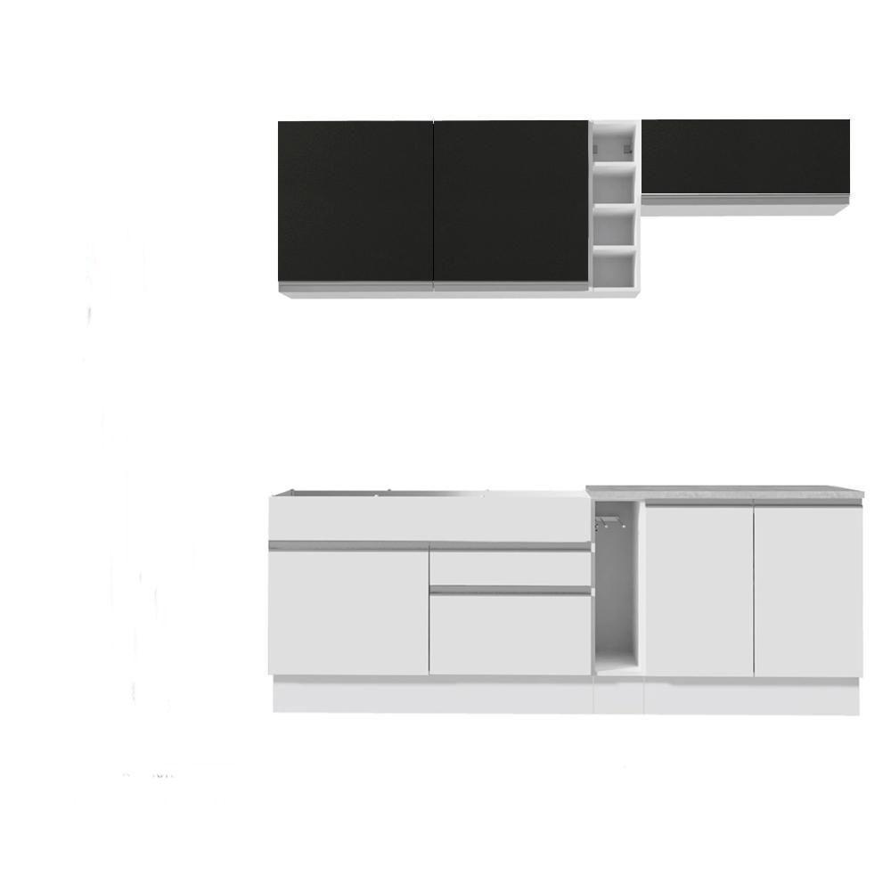 Cozinha Completa Parma com Armário e Balcão Madesa Branco - 2