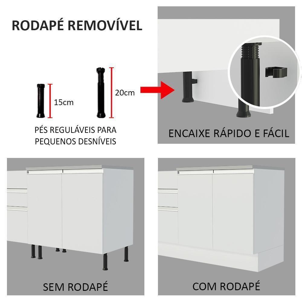 Cozinha Completa Parma com Armário e Balcão Madesa Branco - 10