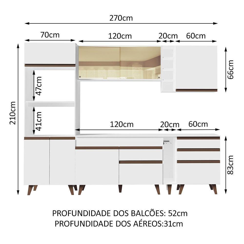 Cozinha Completa Reims com Armário e Balcão Branco - 10