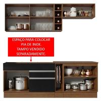 Cozinha Completa Parma com Armário e Balcão Madesa - Rustic/Preto/Branco - 11