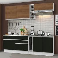 Cozinha Completa Parma com Armário e Balcão Madesa - Branco/Rustic/Preto - 1