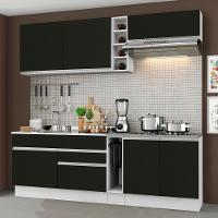 Cozinha Completa Parma com Armário e Balcão - Madesa Branco/Preto - 1