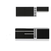 Cozinha Completa Parma com Armário e Balcão - Madesa Branco/Preto - 2