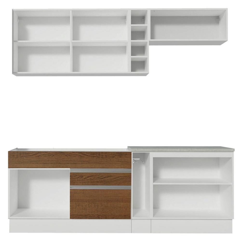 Cozinha Completa Parma com Armário e Balcão Madesa Branco/Preto - 5