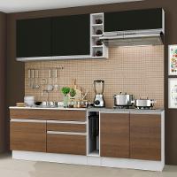 Cozinha Completa Parma com Armário e Balcão Madesa Branco/Preto - 1