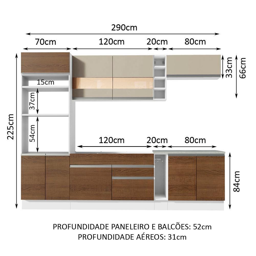 Cozinha Completa Vicenza com Armário e Balcão Madesa - 7