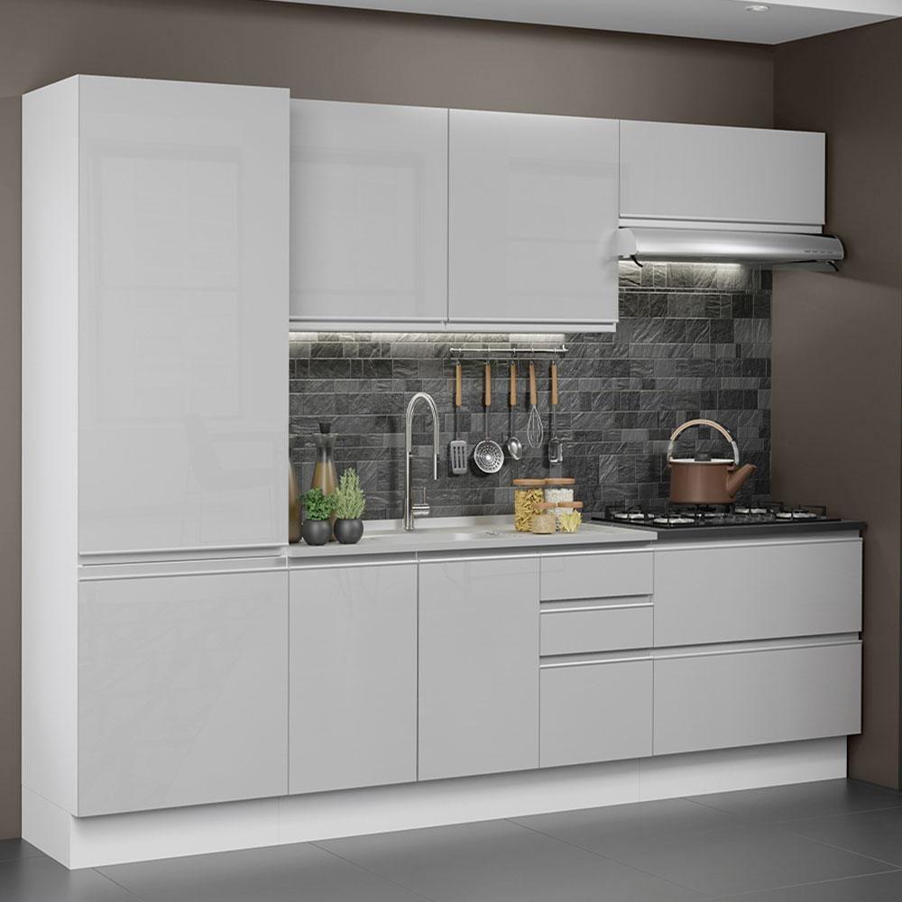 Cozinha Completa Mdf Madesa Acordes Frentes Branco Brilho - 3