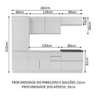 Cozinha Completa Mdf Madesa Acordes Frentes Branco Brilho - 7