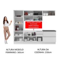 Cozinha Completa Mdf Madesa Acordes Frentes Branco Brilho - 8