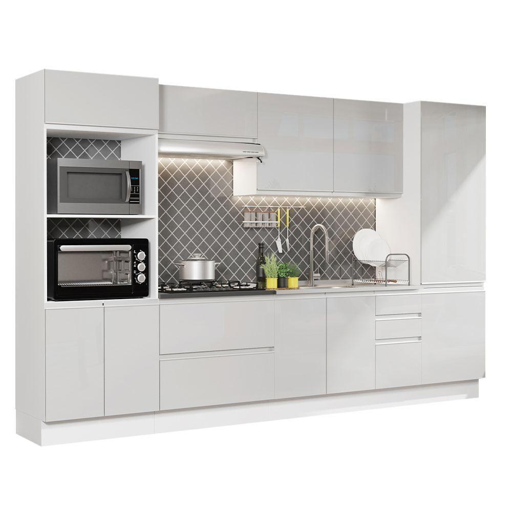 Cozinha Completa Mdf Madesa Acordes Frentes Branco Brilho - 5