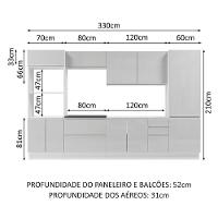 Cozinha Completa Mdf Madesa Acordes Frentes Branco Brilho - 2
