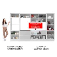 Cozinha Completa Mdf Madesa Acordes Frentes Branco Brilho