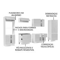 Cozinha Completa Mdf Madesa Acordes Frentes Branco Brilho - 7