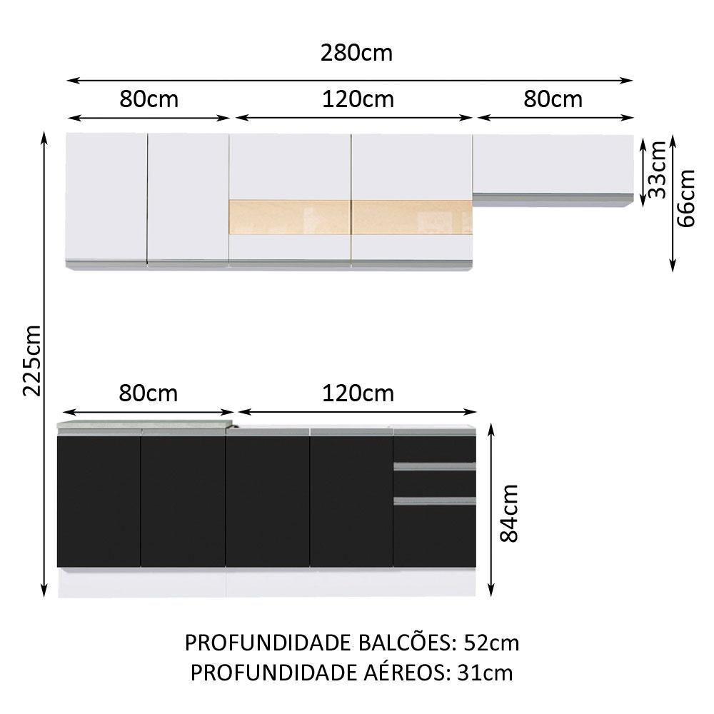 Cozinha Completa Marcela com Armário e Balcão Madesa - 4