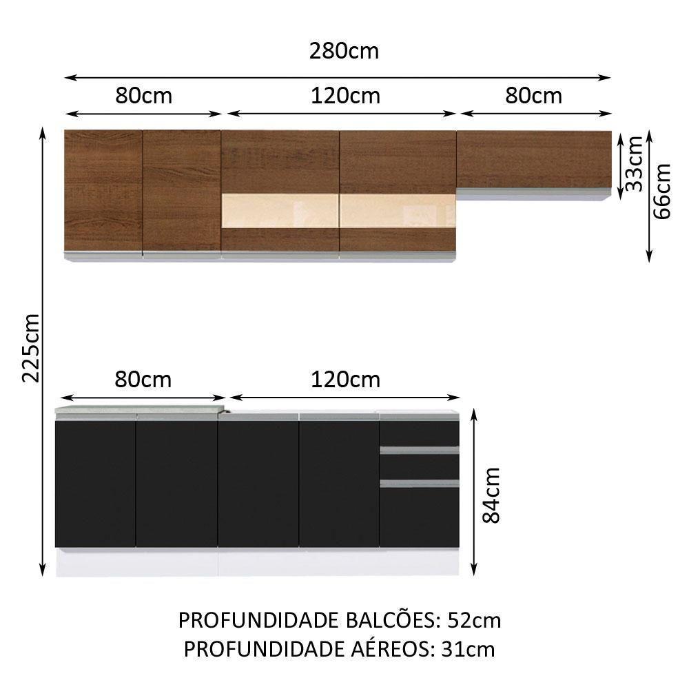 Cozinha Completa Marcela com Armário e Balcão Madesa - 4