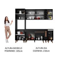 Cozinha Completa Madesa Reims com Armário e Balcão - Preto - 9