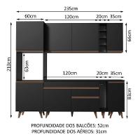 Cozinha Completa Madesa Reims com Armário e Balcão - Preto - 3