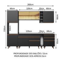 Cozinha Completa Madesa Reims com Armário e Balcão - Preto - 9