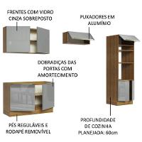 Cozinha Completa Madesa Lux Armário e Balcão - Rustic/cinza