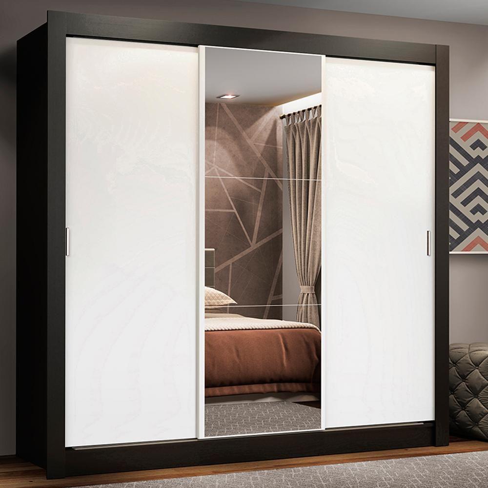 Guarda Roupa 3 Portas de Correr com Espelho 4 Gavetas Madesa - 3