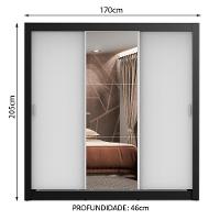 Guarda Roupa 3 Portas de Correr com Espelho 4 Gavetas Madesa - 2