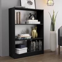 Estante Para Livros Home Sala Madesa 6907 Com 3 Nichos Preto - 7