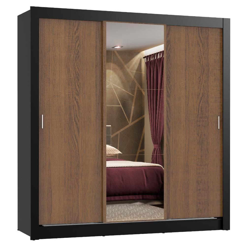 Guarda Roupa 3 Portas de Correr com Espelho 4 Gavetas Madesa - 1