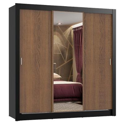 Guarda Roupa 3 Portas de Correr com Espelho 4 Gavetas Madesa