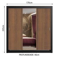 Guarda Roupa 3 Portas de Correr com Espelho 4 Gavetas Madesa - 2