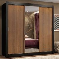 Guarda Roupa 3 Portas de Correr com Espelho 4 Gavetas Madesa - 3