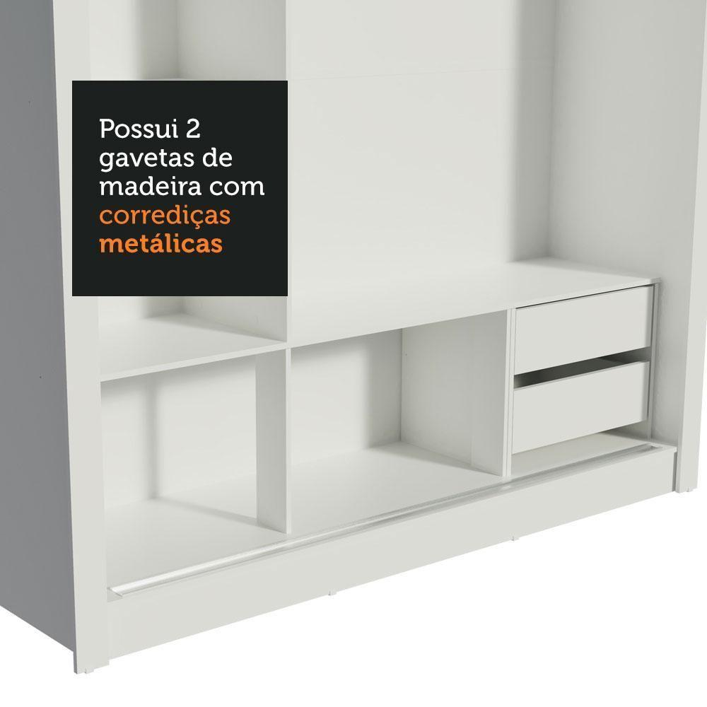 Guarda Roupa 3 Portas De Correr Com Espelho 2 Gavetas Madesa - 7