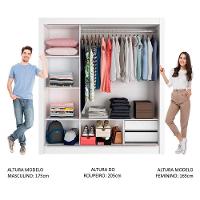 Guarda Roupa 3 Portas De Correr Com Espelho 2 Gavetas Madesa - 6