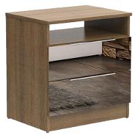 Criado-Mudo com 2 Gavetas com Espelho Rustic Madesa 3227 - 1