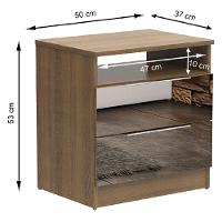 Criado-Mudo com 2 Gavetas com Espelho Rustic Madesa 3227 - 3