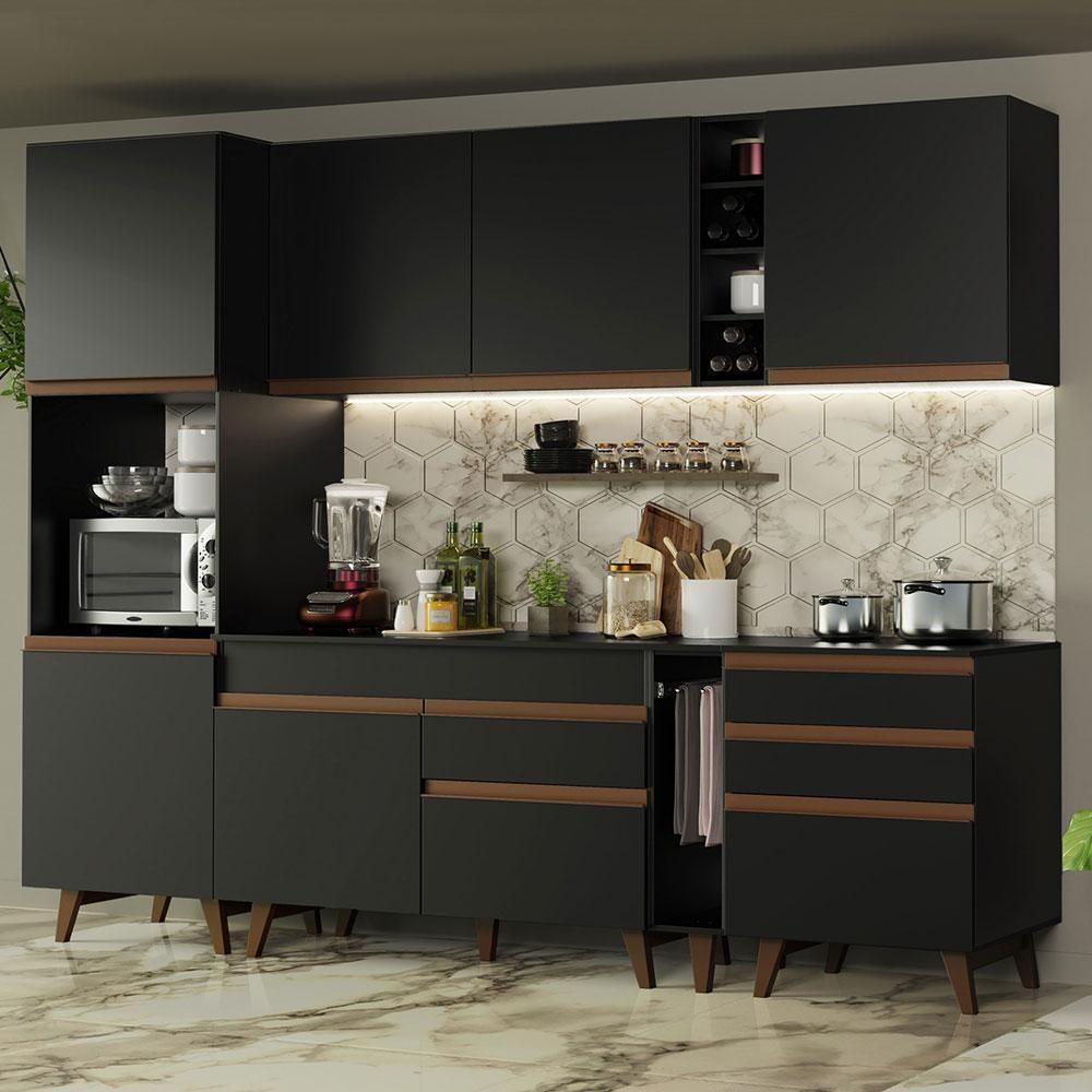Cozinha Completa Madesa Reims Com Armário E Balcão Preto - 2