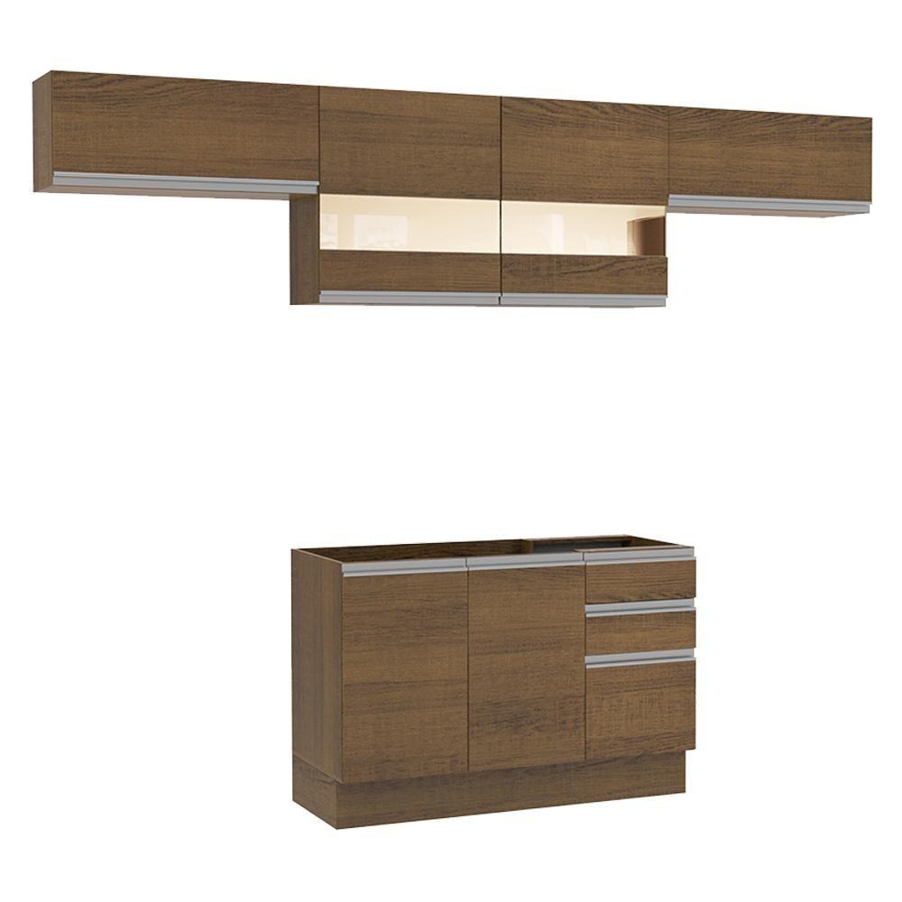 Cozinha Marina Rustic com Armário e Balcão Madesa - 2