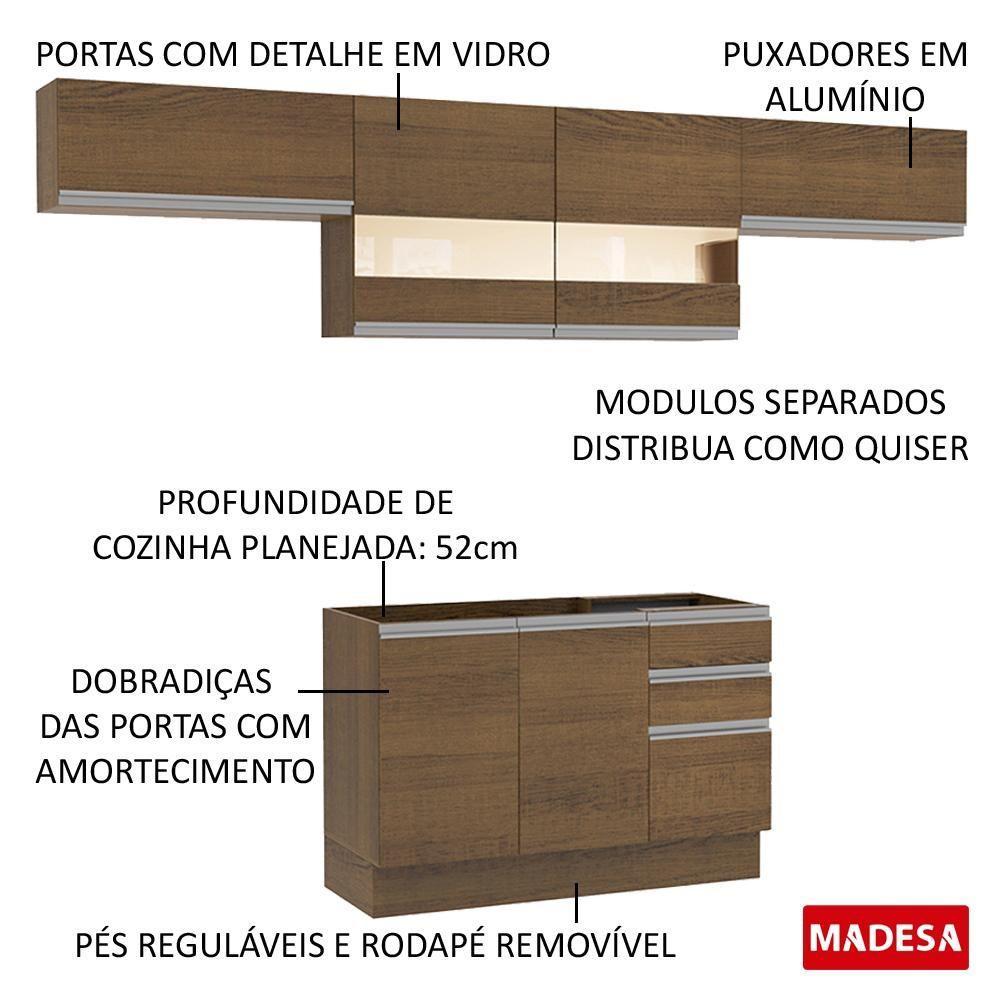 Cozinha Marina Rustic com Armário e Balcão Madesa - 8