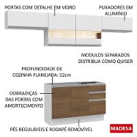 Cozinha Marina Branco com Rustic com Armário e Balcão Madesa - 21