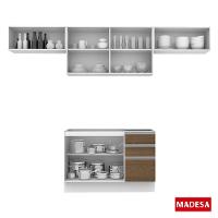 Cozinha Marina Branco com Rustic com Armário e Balcão Madesa - 9
