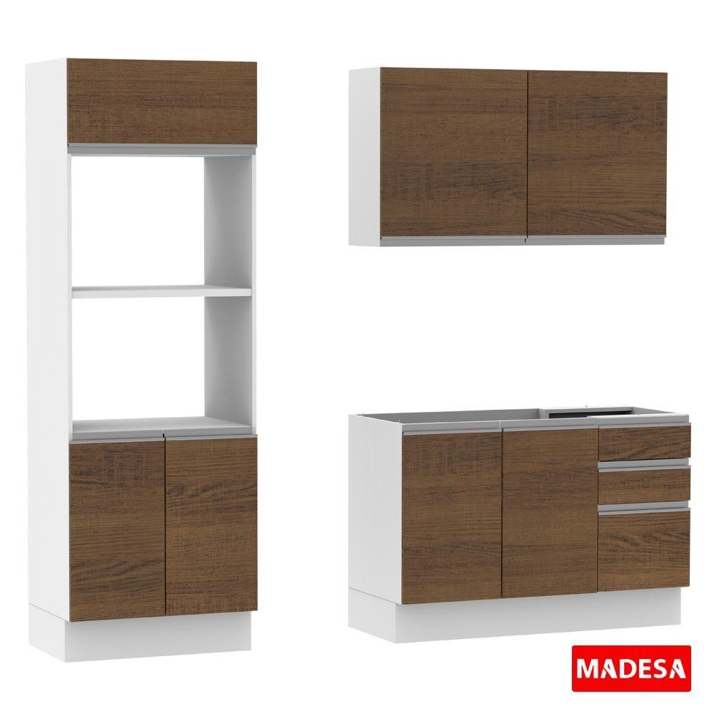 Cozinha Acordes Glamy Rustic MDF 2 Gavetas 8 Portas Madesa - 8