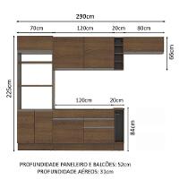Cozinha Safira com Armário e Balcão sem Tampo e Pia Madesa