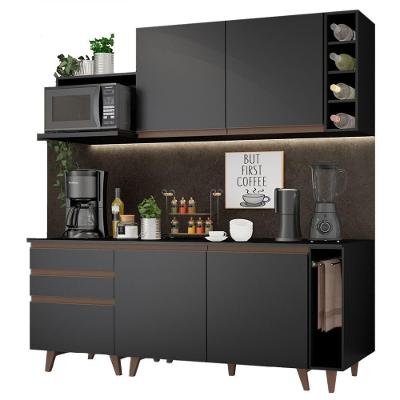 Cozinha Completa Madesa Reims com Armário e Balcão - Preto