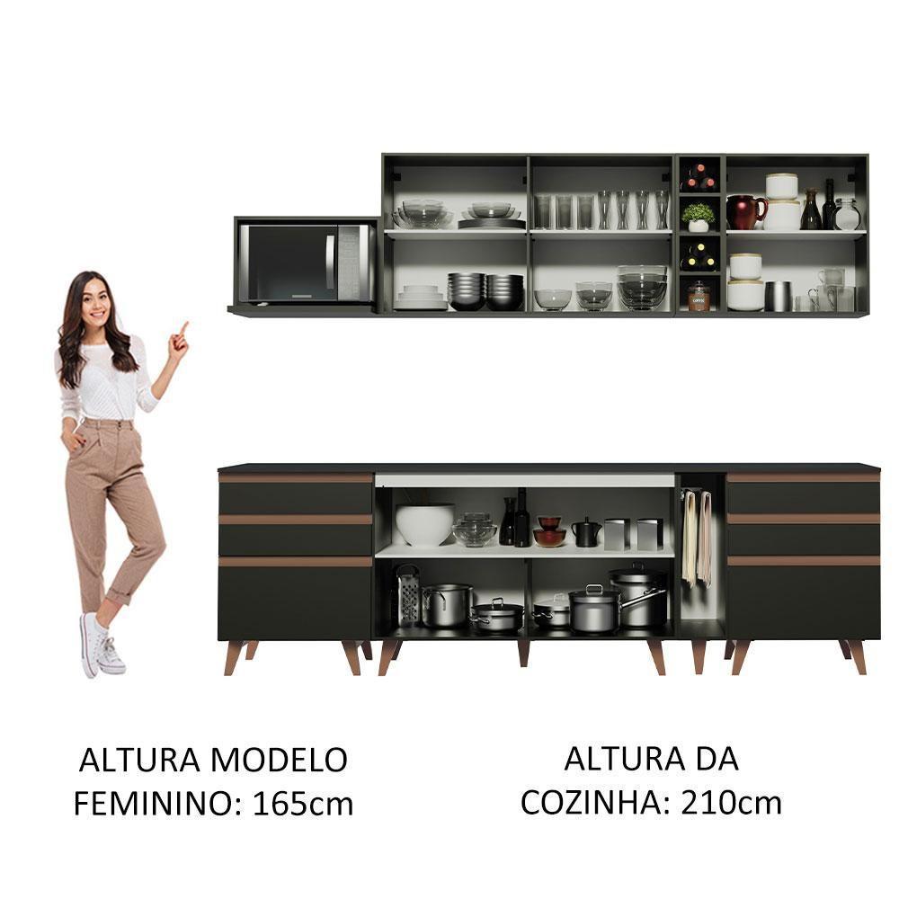 Cozinha Reims 260006 com Armário e Balcão Preto - 7