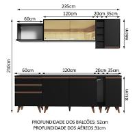 Cozinha Completa Madesa Reims com Armário e Balcão - Preto - 6