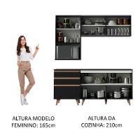 Cozinha Reims 180002 com Armário e Balcão Preto - 6