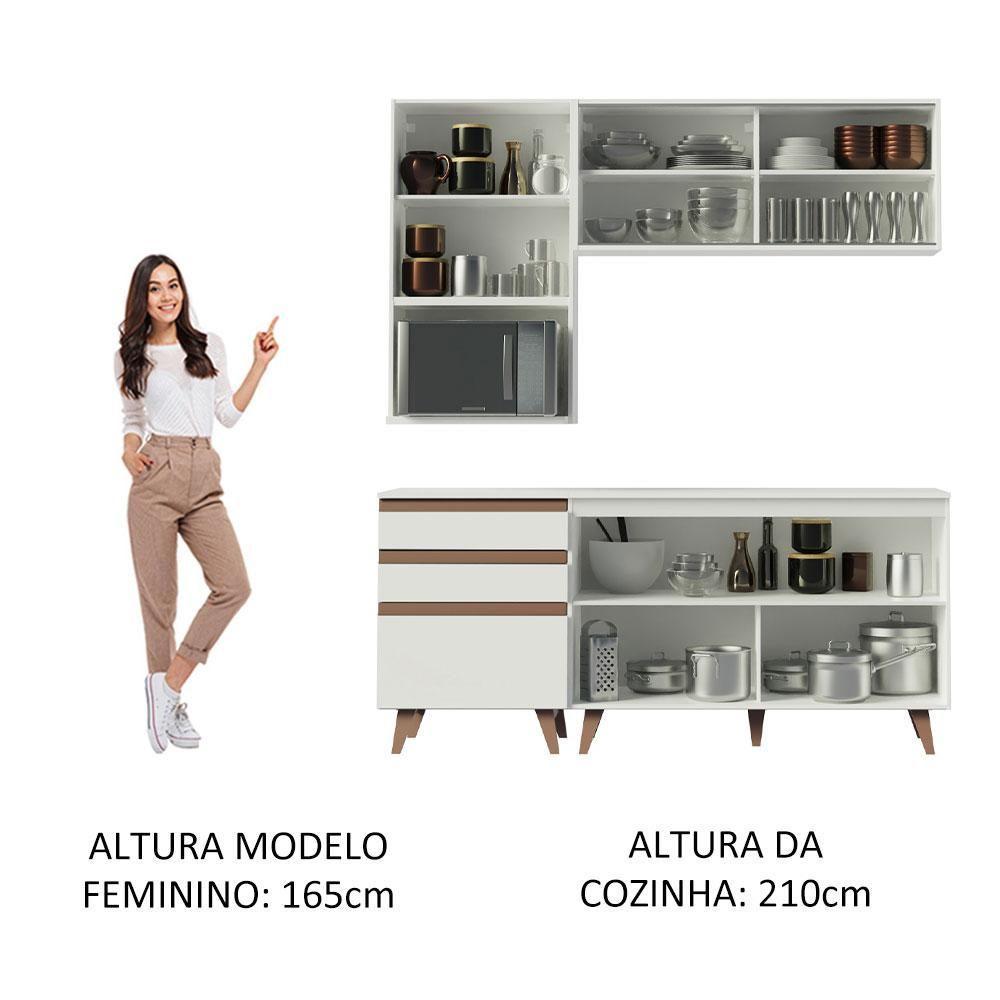 Cozinha Reims 180002 com Armário e Balcão Branco - 10