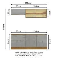 Cozinha Madesa Lux Armário e Balcão 5 Portas 2 Gavetas - 10