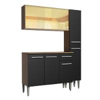 Cozinha Madesa Armário Balcão e Paneleiro Rustic/preto - 17