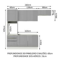 Cozinha Lux com Armário e Balcão 6 Portas 3 Gavetas Branco - 3