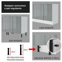 Cozinha Lux com Armário e Balcão 6 Portas 3 Gavetas Branco - 7